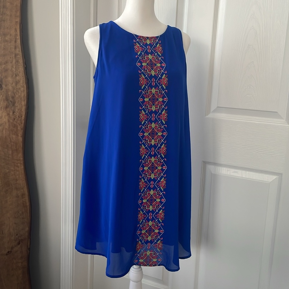 Sequin Hearts Blue Sleeveless Flowy Dress - Picture 2 of 7
